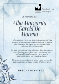 Nota de condolencias: Alba Margarita Garc&iacute;a De Moreno