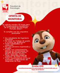 &iexcl;Oferta de Monitor&iacute;a! &Uacute;nete al equipo de la Vicedecanatura Acad&eacute;mica de Psicolog&iacute;a