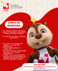 Convocatoria Monitoria &ndash; Programa de Primera Infancia (2026-1)